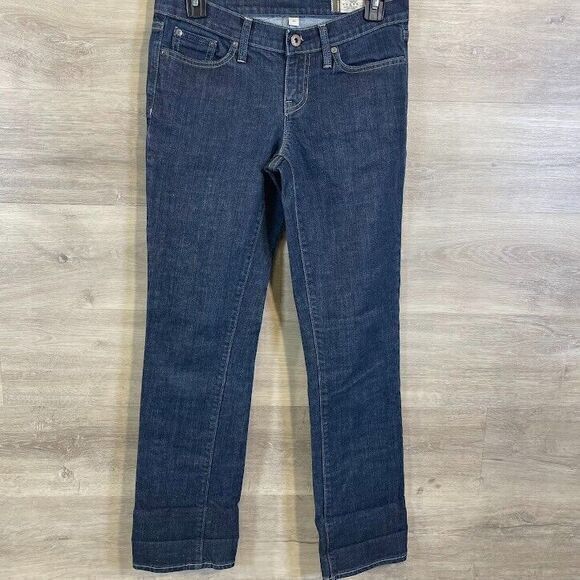 GAP Denim - Gap Womens Straight Jeans Blue Size 4R‎ Dark Wash Selvedge Stretch Baddie Boho